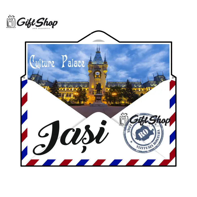 Iasi romania, plic,  magnet frigider mgs100v
